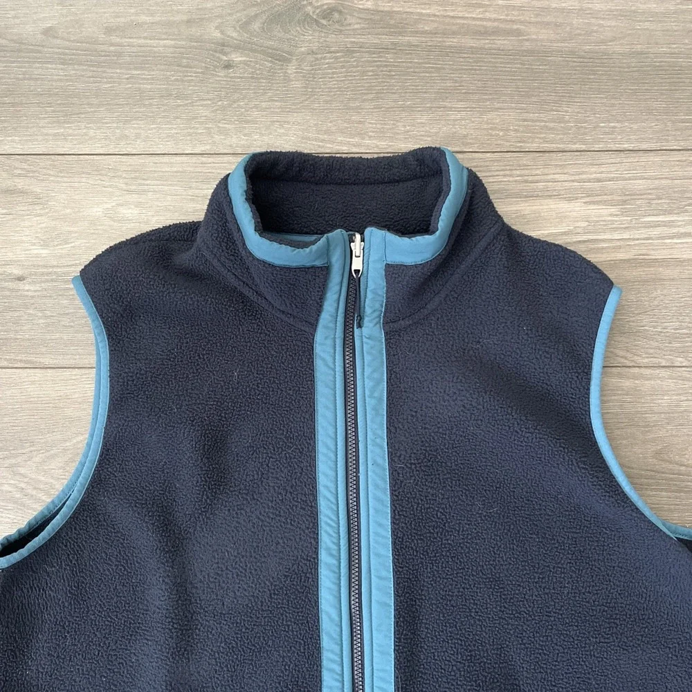 The North Face Mens XL Full Zip Fleece Vest Sleeveless Blue